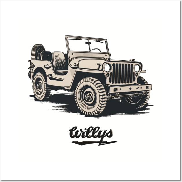Willys Jeep Wall Art by loskotno
